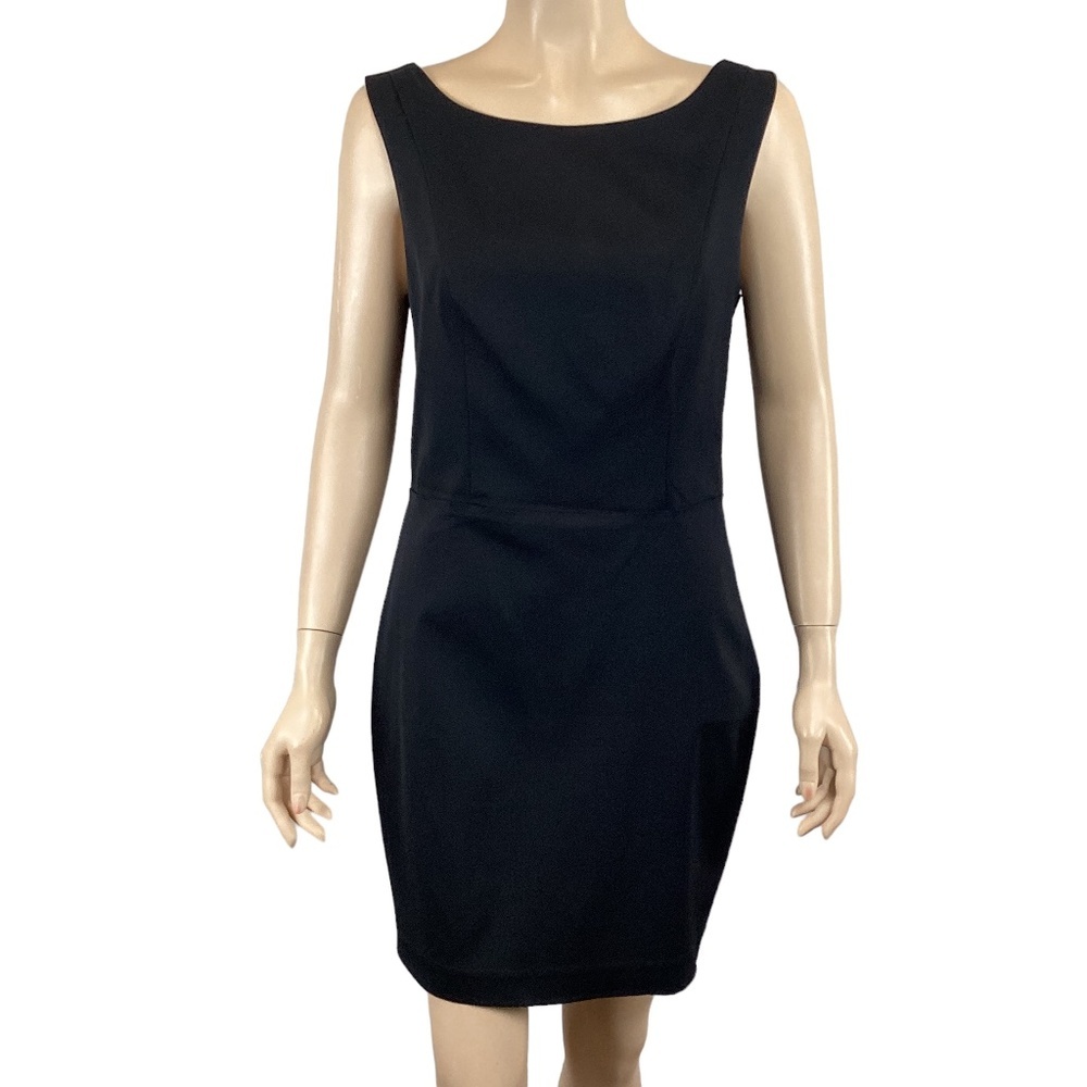 BEBE‎ Luxe Black Bandage Bodycon Dress Size Medium Back Strappy Mini